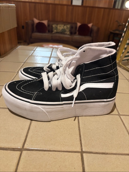 Vans Shoes - Vans Black and White High-Top Platform Sneakers